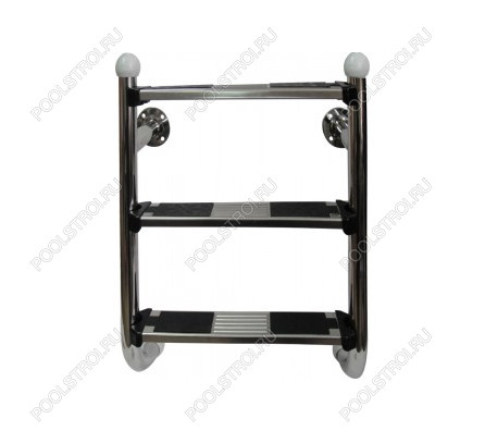 Лестница 4 ступ. с накладкой люкс. нерж. AISI-304 (нижняя часть)