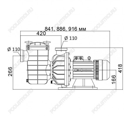 Насос FCP-5500B с префильтром 79-106м³/час(14-10м). 3ф/380В. 6.42/5.5 кВт